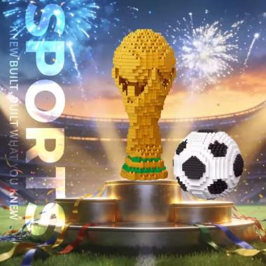 World Cup Football Building Block Model Ornament Toy