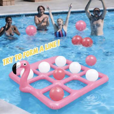 PVC Inflatable Flamingo Throwing Ball Pool Game Set