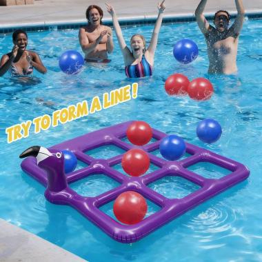 PVC Inflatable Flamingo Throwing Ball Pool Game Set