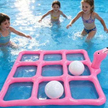 PVC Inflatable Flamingo Throwing Ball Pool Game Set