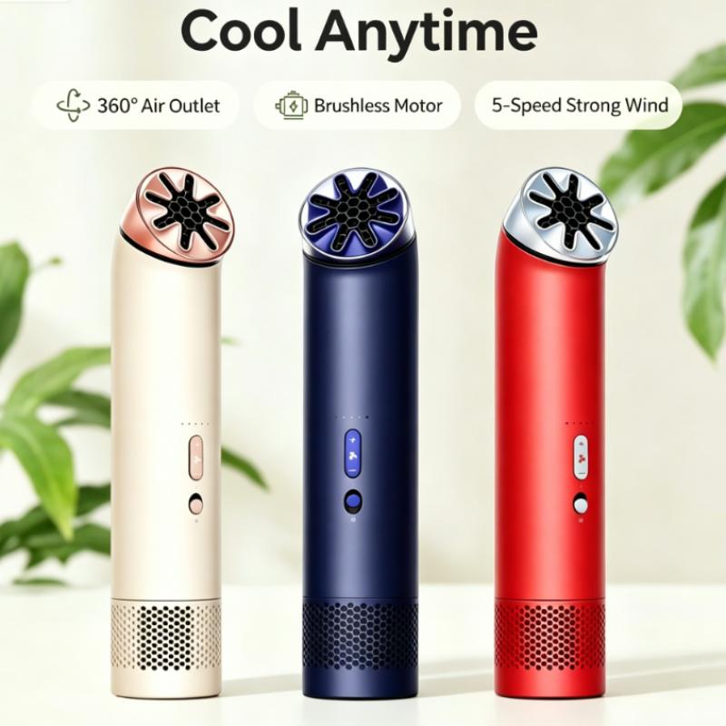 Mini Handheld Bladeless Hanging Neck High-speed Fan