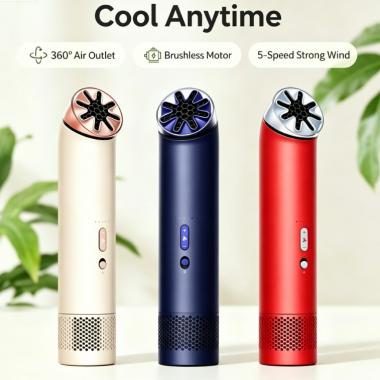 Mini Handheld Bladeless Hanging Neck High-speed Fan