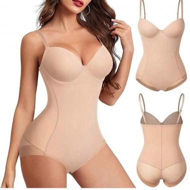 Tight Fitting Waist Cinching Shapewear With Chest Cushion
