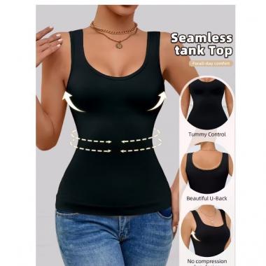 Summer Women's Solid Color Tie-dye Shapewear Vest Top