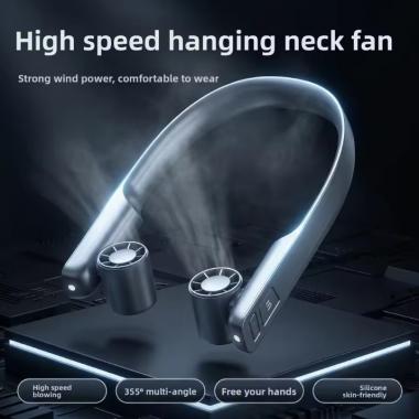 Portable Rechargeable 3000mAh Neck Hanging Cooling Fan
