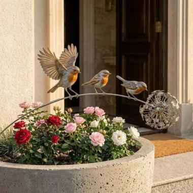 Outdoor Metal Bird Owl Garden Decoration Ornaments
