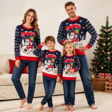 Christmas Cartoon Jacquard Pullover Sweater Family Outfit