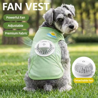 Summer Ice Silk Cooling Vest With Fan Pet Clothes