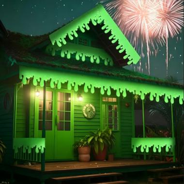Halloween Fluorescent Green Eaves Decoration Banner